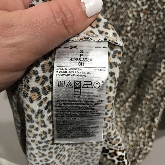 Banana Republic Fit & Flare Midi Leopard Print Dress Size S Long Sleeve - Picture 6 of 8